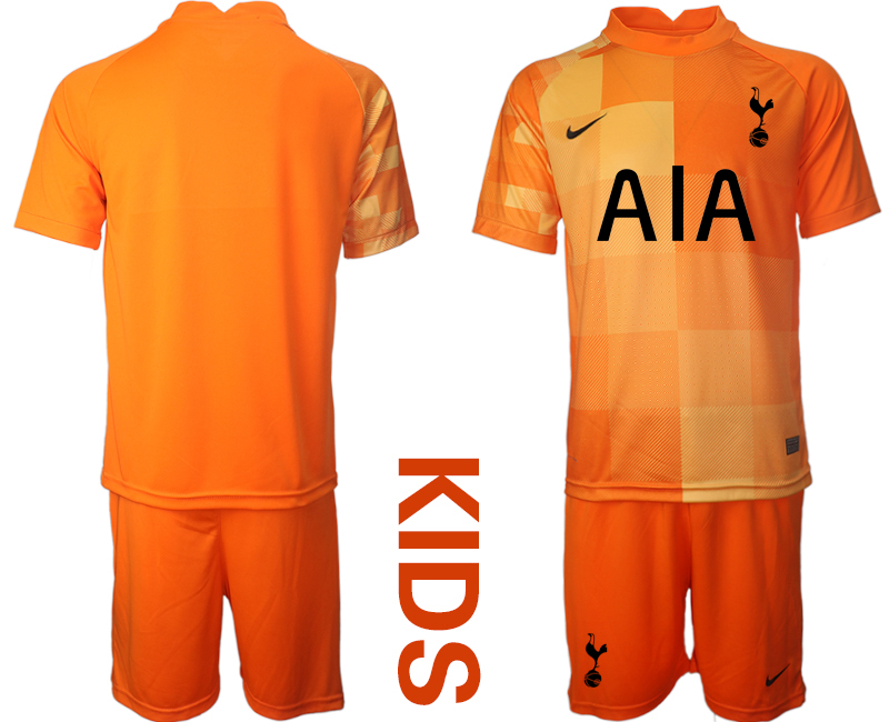 Cheap Youth 2021-2022 Club Tottenham Orange red goalkeeper blank Nike Soccer Jersey
